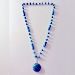 ❌gift w/sale gp not 4 sale Necklace vintage Mexican Banded Onyx 925 SP Malachite